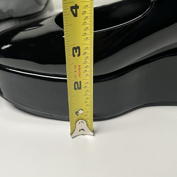 New Larroude Blair Platform Shoes Sz 8 Black Patent Mary Janes Whimsigoth No Box - Picture 10 of 11